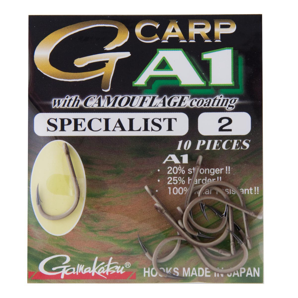 AMI GAMAKATSU G Carp A1 Specialist Size 4 Camo Green Carpfishing